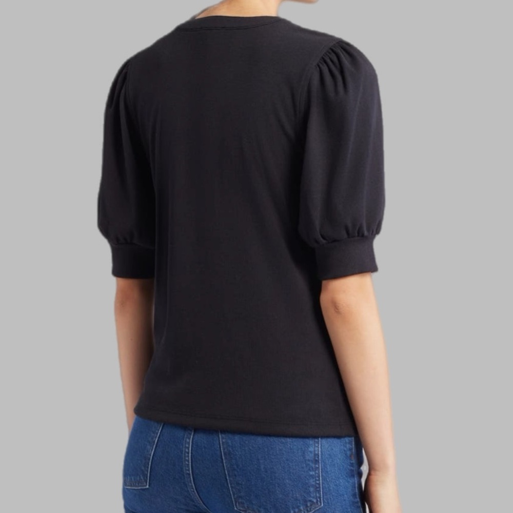 Rails Black T-Shirt with Puff Sleeves - Picture 2 of 5